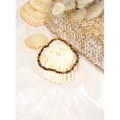 Bracelet oeil de tigre perles rondes 4mm