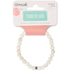 Bracelet pierre de lune perles rondes 6mm