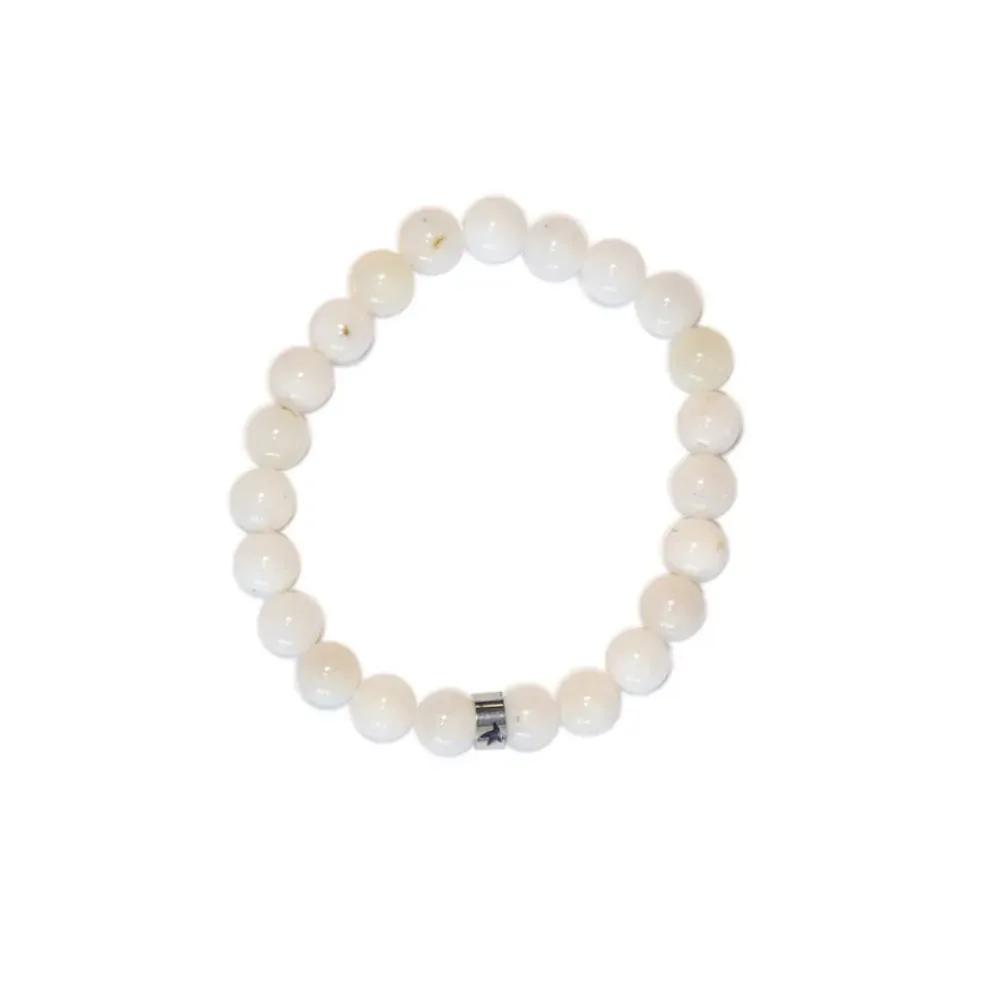 Bracelet pierre de lune perles rondes 8mm