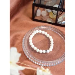 Bracelet pierre de lune perles rondes 8mm