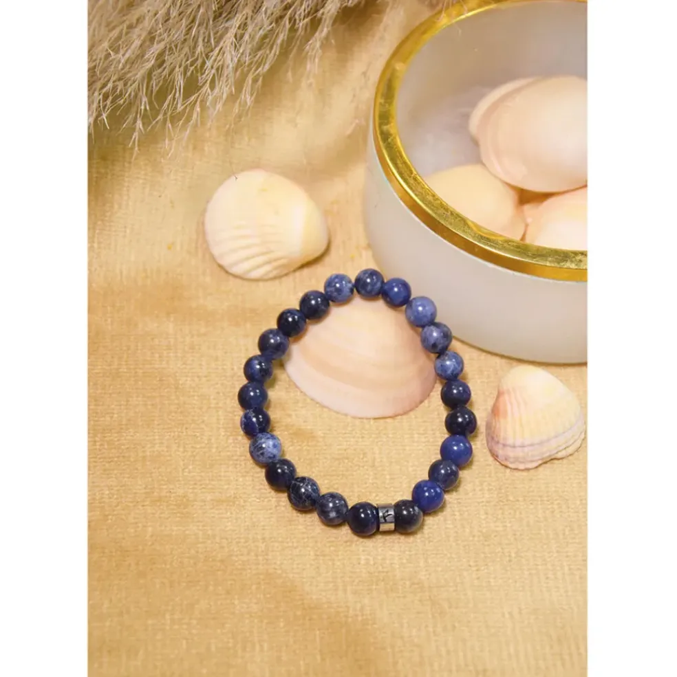 Bracelet sodalite perles rondes 8mm