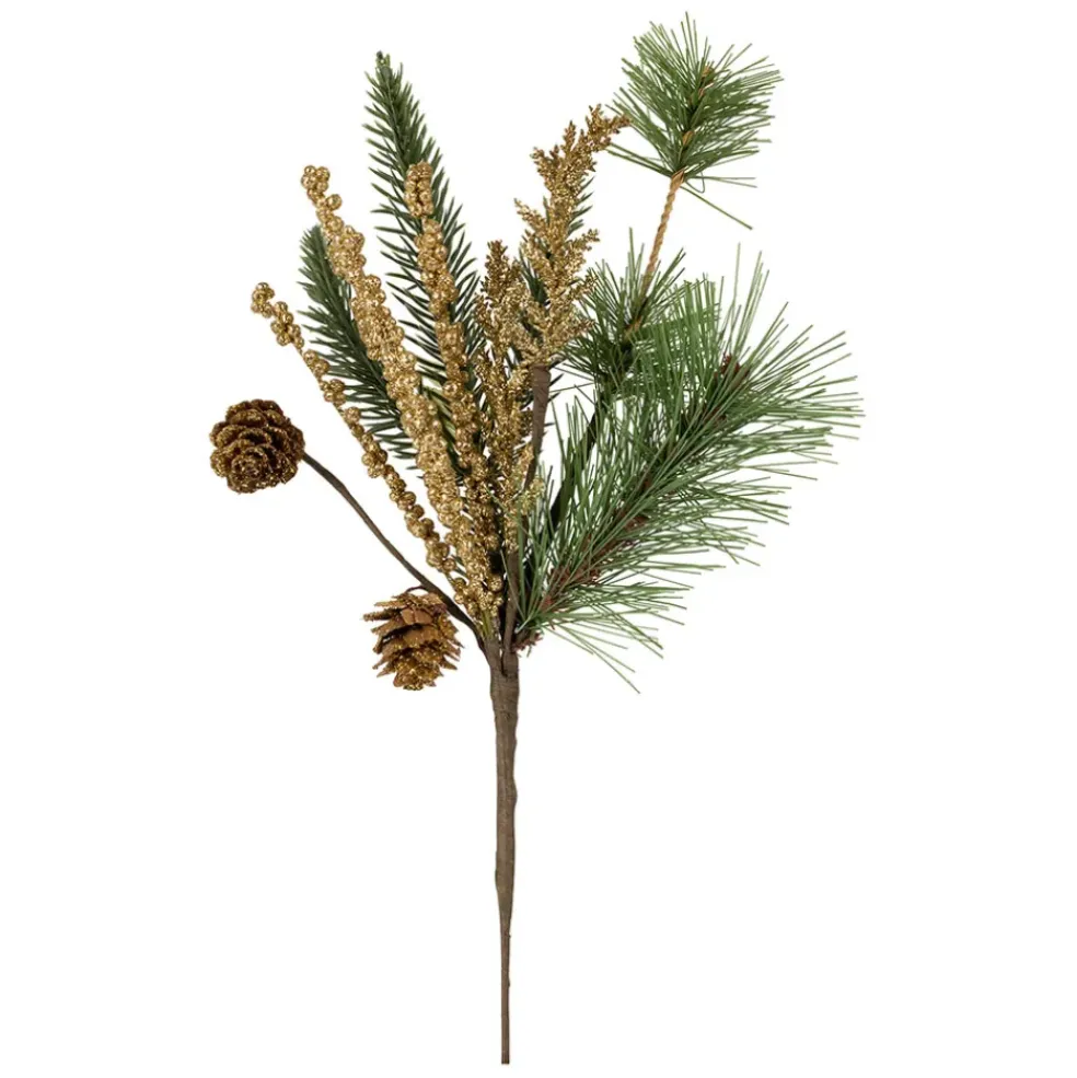 Branchage doré et vert h32cm - Alfe