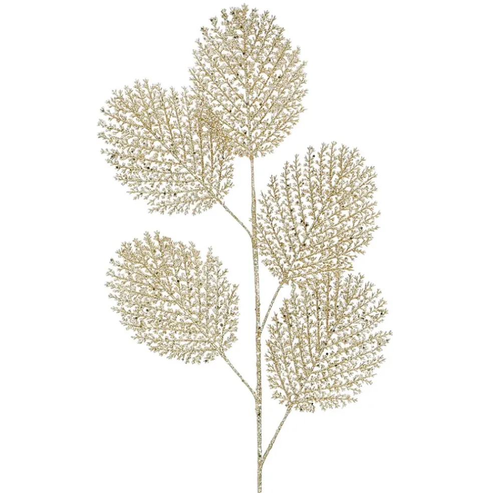 Branchage fleur artificiel métal doré h82cm - plumia