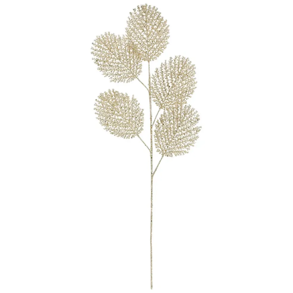 Branchage fleur artificiel métal doré h82cm - plumia