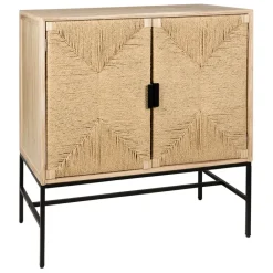 Buffet 2 portes en naturel et noir h90cm - Kenda