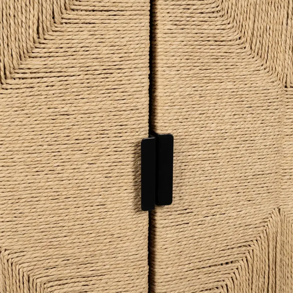 Buffet 2 portes en naturel et noir h90cm - Kenda