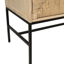 Buffet 2 portes en naturel et noir h90cm - Kenda