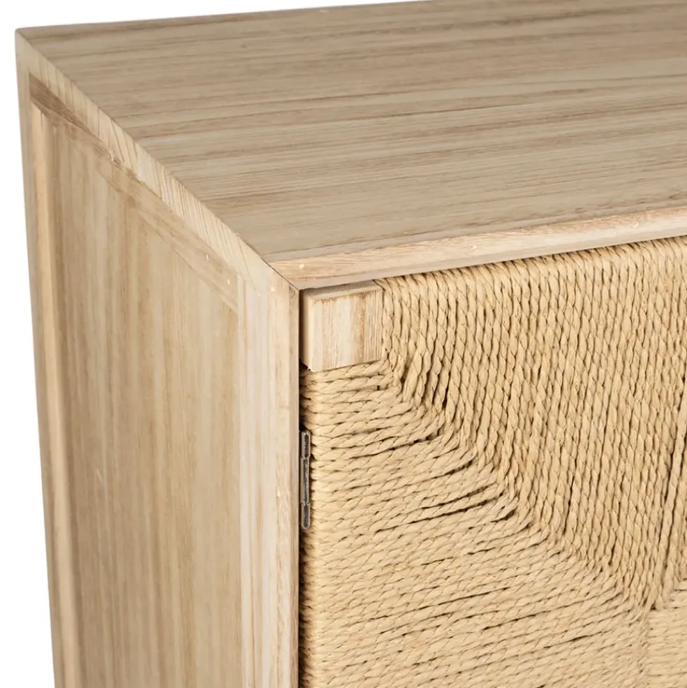 Buffet 2 portes en naturel et noir h90cm - Kenda