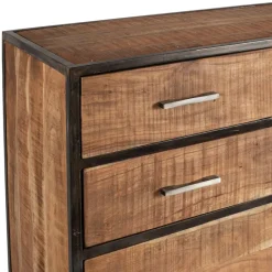 Buffet bas en acacia et fer 2 portes H105cm -Factory