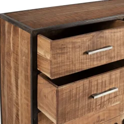 Buffet bas en acacia et fer 2 portes H105cm -Factory