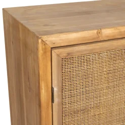 Buffet bas en sapin et bambou naturel L80cm - Tamba