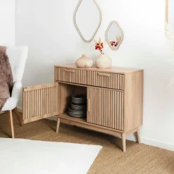 Buffet en bois naturel h80cm - Kara