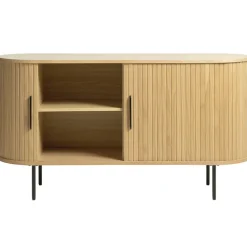 Buffet en placage chêne naturel 140x45cm - nola