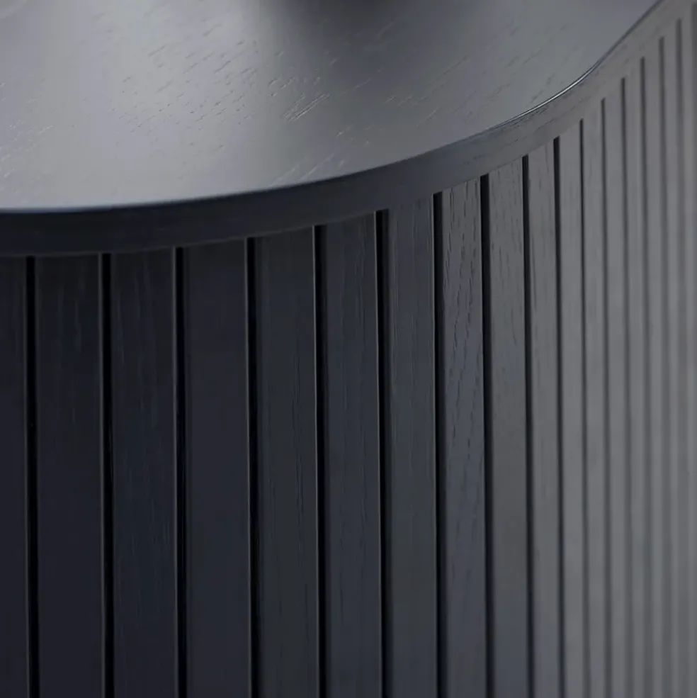 Buffet en placage chêne noir 140x45cm - Nola
