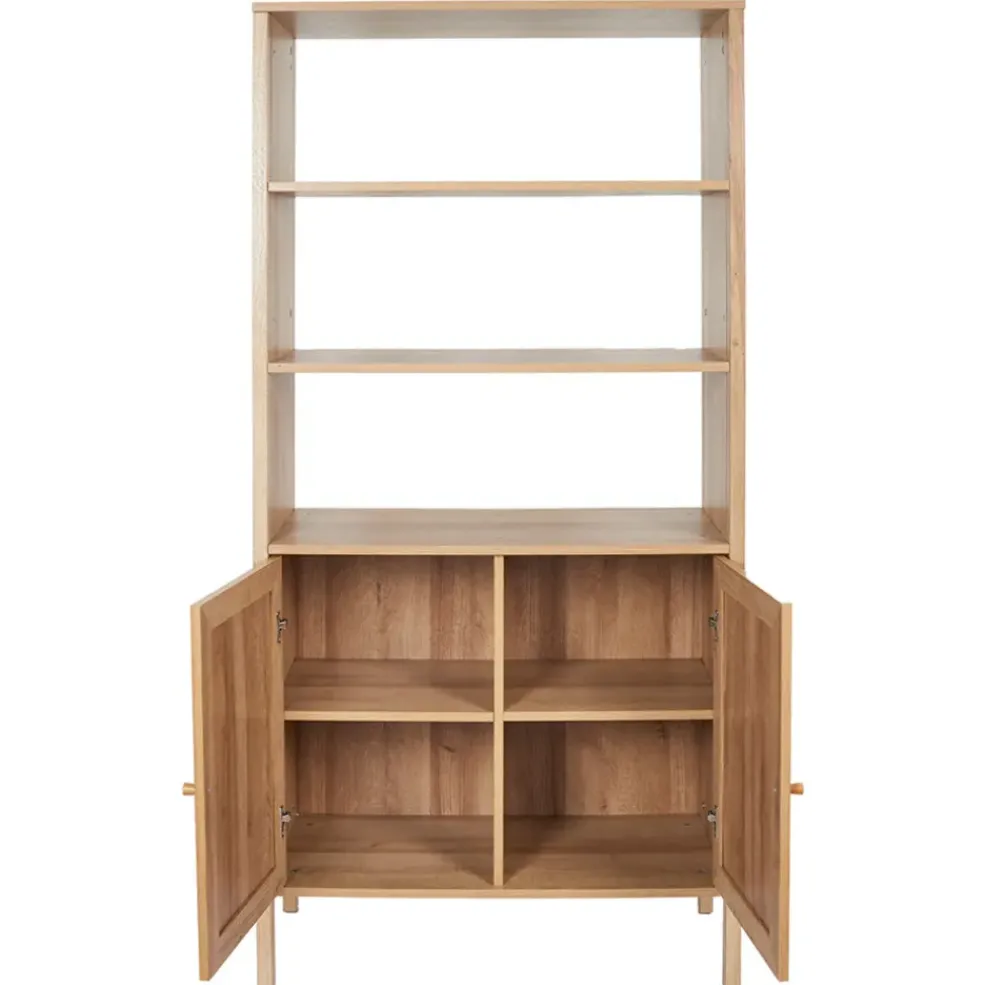 Buffet haut en bois avec 3 niveaux H163cm - Baia