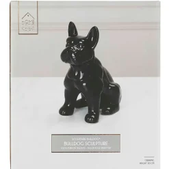 Bulldog ceramique noir h20cm