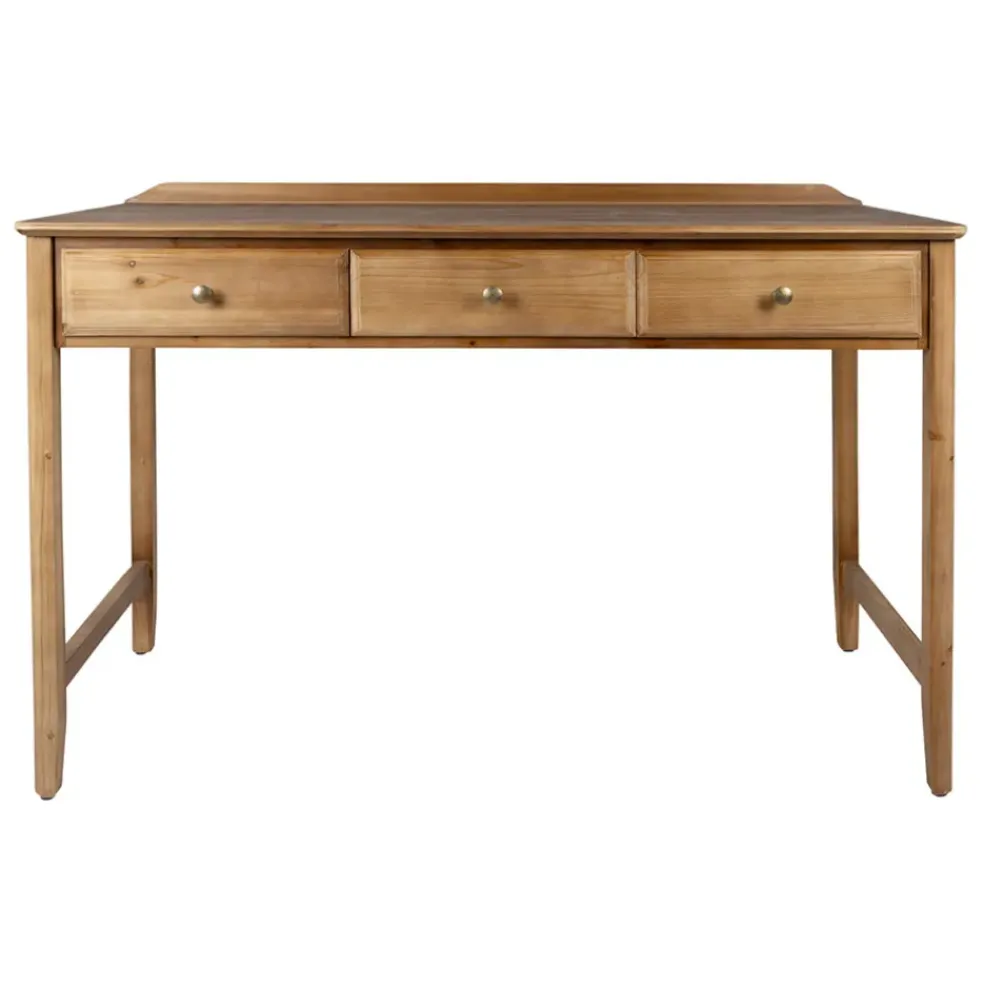 Bureau 3 tiroirs naturel en sapin - Firmin