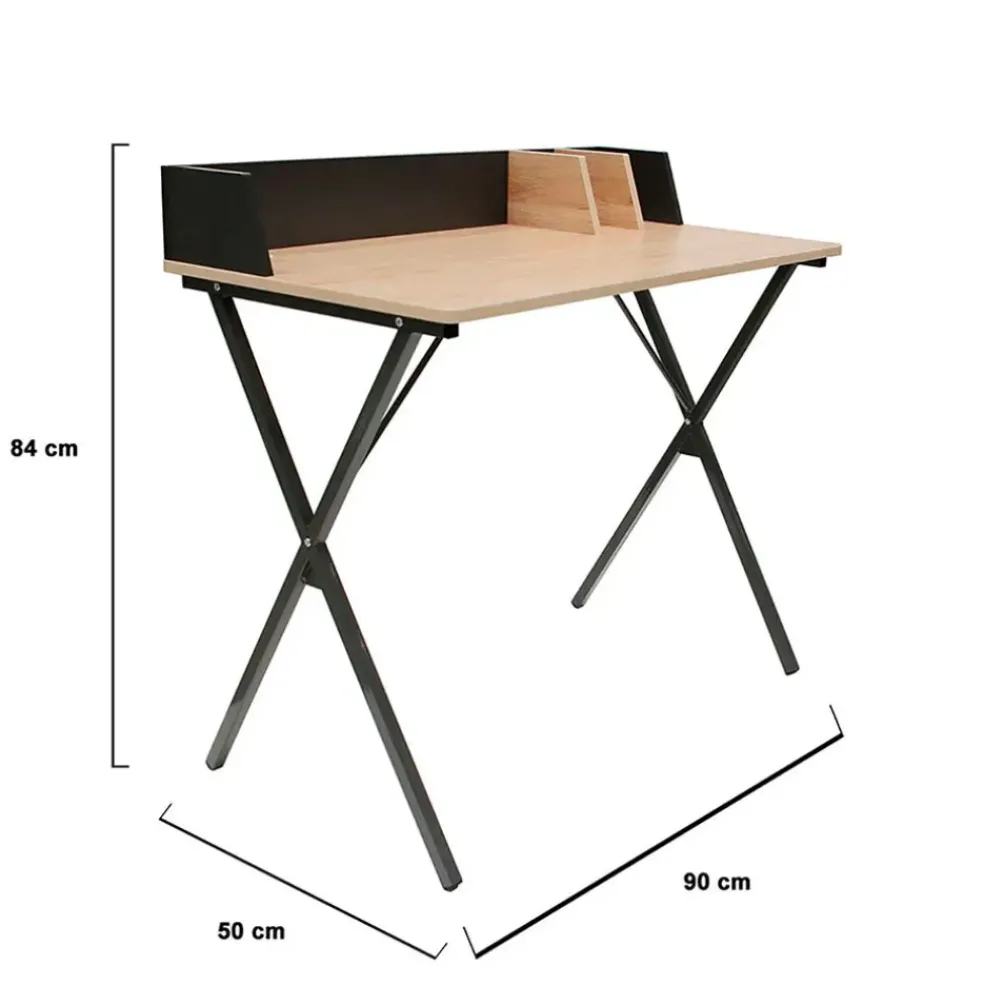 Bureau en bois et fer noir - Bily