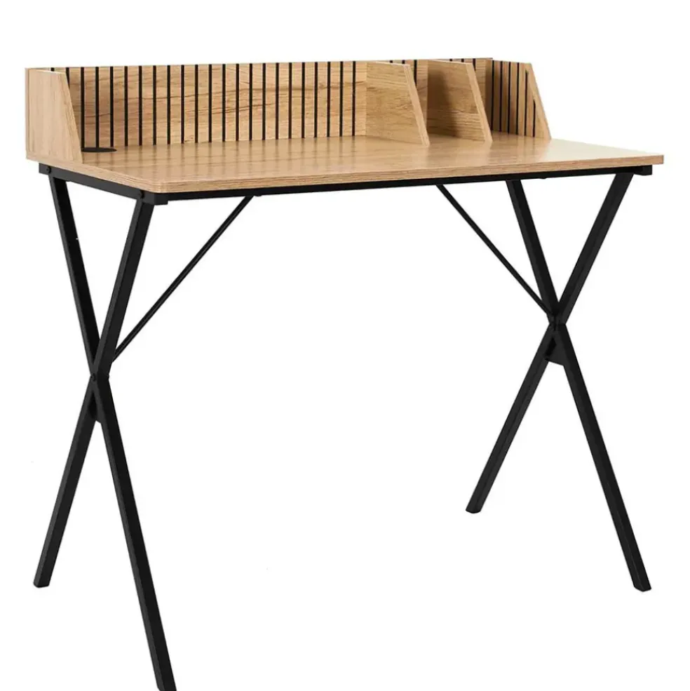 Bureau en bois naturel et fer noir - Kara
