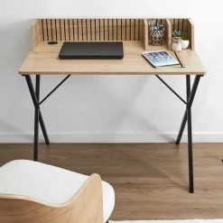 Bureau en bois naturel et fer noir - Kara
