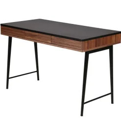 Bureau en noyer et métal noir - Nuna