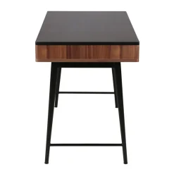 Bureau en noyer et métal noir - Nuna