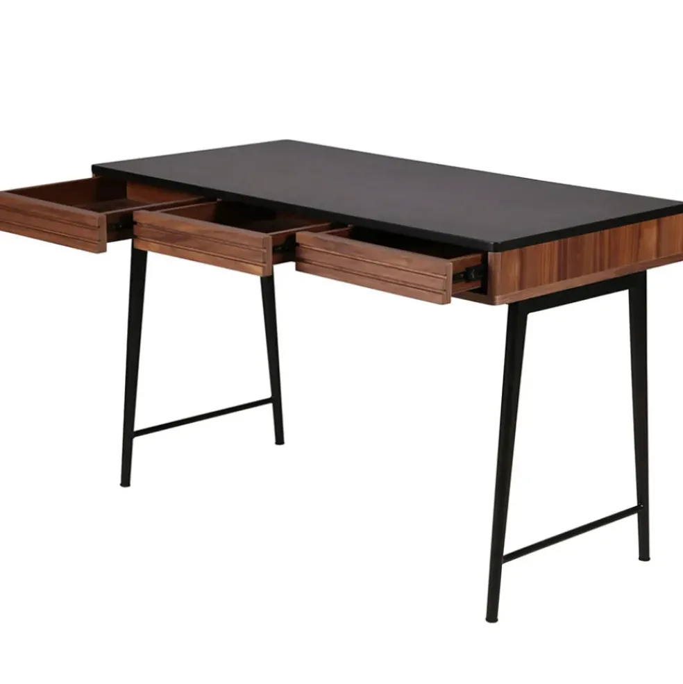 Bureau en noyer et métal noir - Nuna