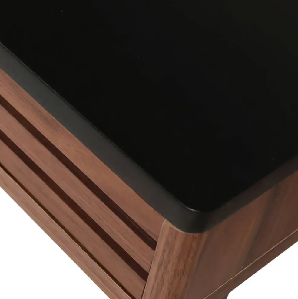 Bureau en noyer et métal noir - Nuna