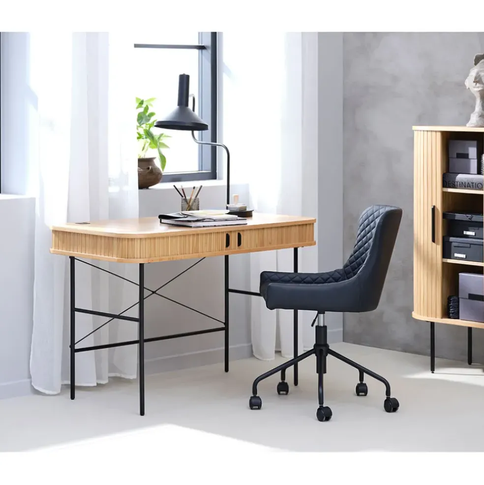 Bureau placage chêne naturel - Nola