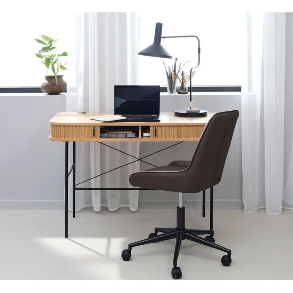 Bureau placage chêne naturel - Nola