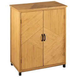 Cabinet 2 portes en bambou et sapin 80x40xh99.5cm - Saori