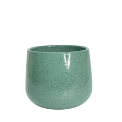 Cache pot en céramique vert d13.5cm
