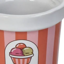 Cache-pot en faïence glace rose d9cm