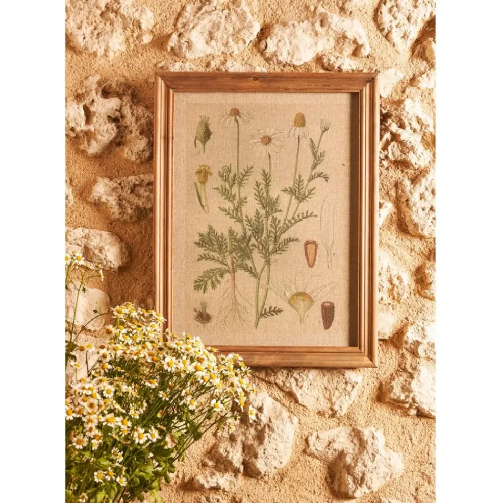 Cadre déco margueritte en tissu et bois 33x43cm