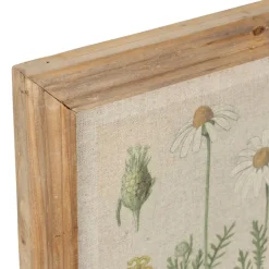 Cadre déco margueritte en tissu et bois 33x43cm