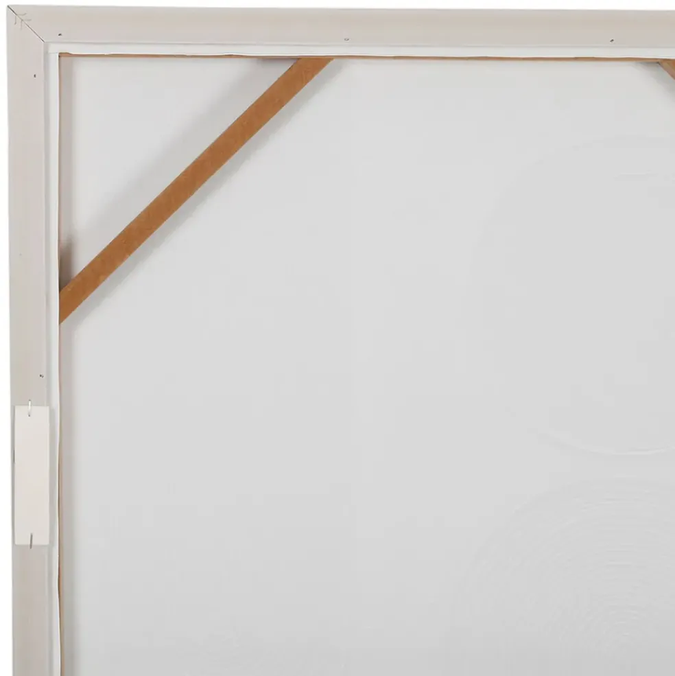Cadre deco abstrait en panneau de bois et verre beige 63x93cm - Greeka