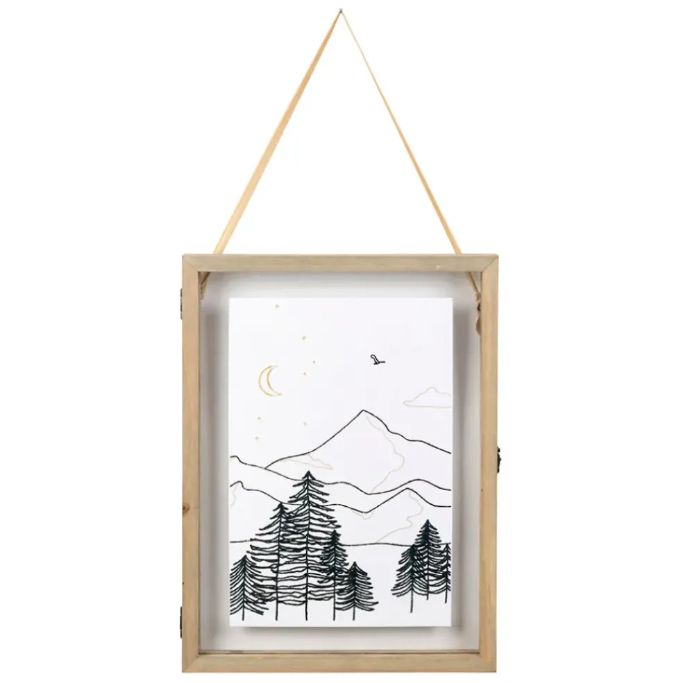 Cadre deco en sapin et verre ecru et noir 30x40cm - Mon sapin
