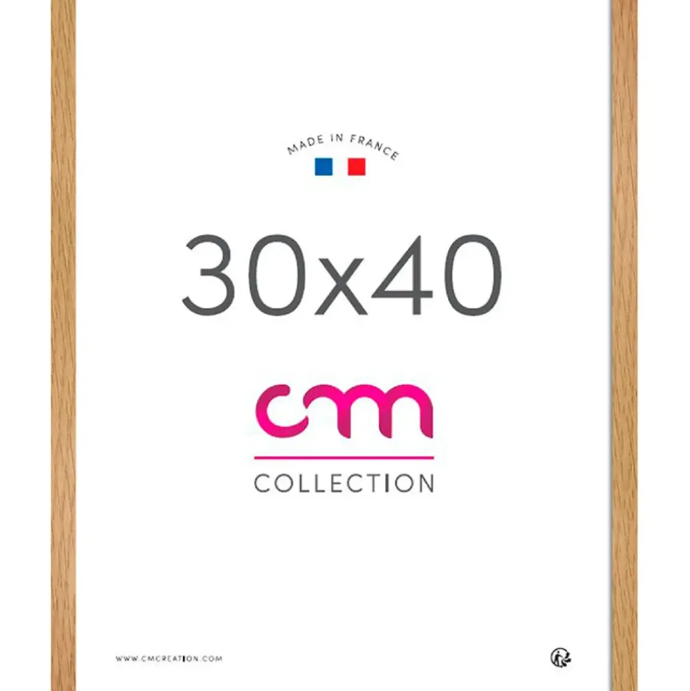 Cadre photo en panneau de bois et verre bois 30x40cm - Lario