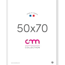 Cadre photo 50x70cm lario blanc verre mdf