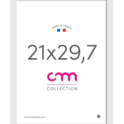 Cadre photo 21x29.7cm lario blanc verre mdf