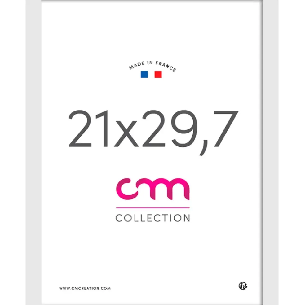 Cadre photo 21x29.7cm lario blanc verre mdf