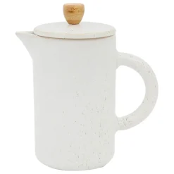 Cafetière à piston blanc moucheté 1.1l en grès - nordika