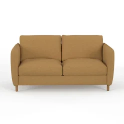 Canapé convertible 2 places Gustave - Tissu Texturé - Crown Moutarde