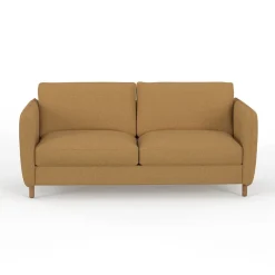 Canapé convertible 2 places Gustave - Tissu Texturé - Crown Moutarde