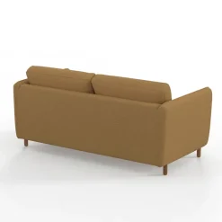 Canapé convertible 2 places Gustave - Tissu Texturé - Crown Moutarde