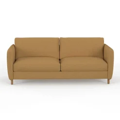 Canapé convertible 2 places Gustave - Tissu Texturé - Crown Moutarde