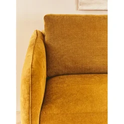 Canapé convertible 2 places Gustave - Tissu Texturé - Crown Moutarde