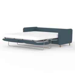 Canapé convertible 2 places Gustave - Tissu Texturé - Crown Moutarde