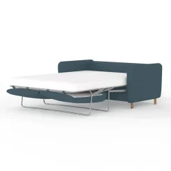Canapé convertible 2 places Gustave - Tissu Texturé - Crown Moutarde