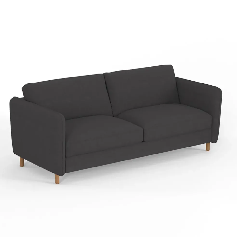 Canapé convertible 2 places Bultex Gustave - Tissu - Enjoy Anthracite